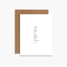 Load image into Gallery viewer, Souvenir Stationery - You Only Live Once Letterpress Birthday - Greeting Card