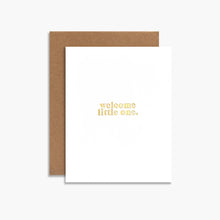 Load image into Gallery viewer, Souvenir Stationery - Welcome Little One Gold Foil - Greeting Card