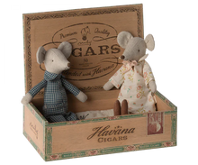 Load image into Gallery viewer, Maileg Grandma & Grandpa Mice - Cigar Box