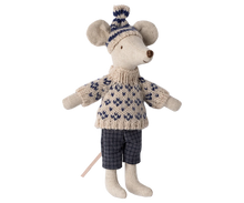 Load image into Gallery viewer, Maileg - Winter Mouse with Ski Set, Dad - Blue