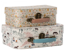 Load image into Gallery viewer, Maileg Suitcases with Fabric - 2pc set (new)