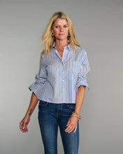 Load image into Gallery viewer, Claridge + King - The Crop in Blue on Blue Stripe: Blue / M