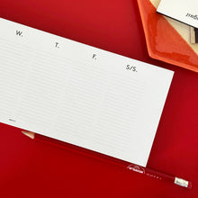 Load image into Gallery viewer, Wms&Co. Keyboard Planner Pads Gold Foil Edged / Weekly Desk Planner