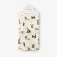 Load image into Gallery viewer, Milkbarn Organic Cotton Two-Piece Burp Cloth Set | Cat