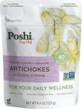 Load image into Gallery viewer, Poshi - Steamed & Marinated Artichokes: Basil & Thyme 4.4oz