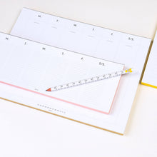 Load image into Gallery viewer, Wms&Co. Keyboard Planner Pads Gold Foil Edged / Weekly Desk Planner