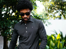 Load image into Gallery viewer, Criquet Long Sleeve Range Polo | Black Jacquard