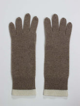 Load image into Gallery viewer, Oats & Rice Cuffed Cashmere Gloves | Brown