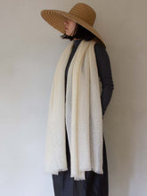 Load image into Gallery viewer, Oats & Rice Diamante Cashmere Shawl | White