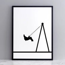 Load image into Gallery viewer, HAM Fine Art Hand-Pulled Screen Print - Swing Rabbit