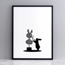 Load image into Gallery viewer, HAM Fine Art Hand-Pulled Screen Print - Topiary Rabbit