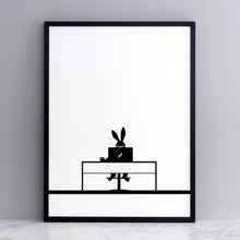 Load image into Gallery viewer, HAM Fine Art Hand-Pulled Screen Print - Working Rabbit