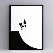 Load image into Gallery viewer, HAM Fine Art Hand-Pulled Screen Print - Skateboarding Rabbit