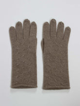 Load image into Gallery viewer, Oats & Rice Rolled Edge Cashmere Gloves | Brown