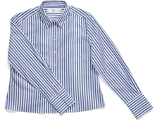 Load image into Gallery viewer, Claridge + King - The Crop in Blue on Blue Stripe: Blue / S