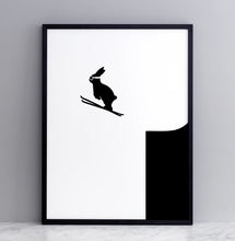 Load image into Gallery viewer, HAM Fine Art Hand-Pulled Screen Print - Ski Jumping Rabbit
