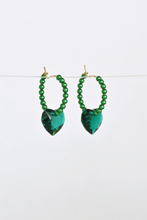 Load image into Gallery viewer, Abacus Row Big Heart Earrings, Mirror Mirror - Emerald