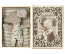 Load image into Gallery viewer, Maileg Sleepy Wakey, Baby Mouse - Blue