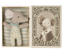 Load image into Gallery viewer, Maileg Sleepy Wakey, Baby Mouse - Blue