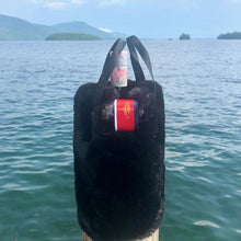 Load image into Gallery viewer, Pretty Rugged The Rowling Faux Fur Wine Tote - Black