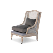 Load image into Gallery viewer, Cane and Velvet Wingback Chair