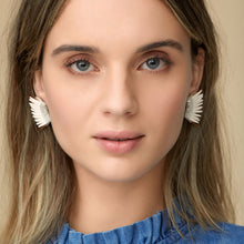 Load image into Gallery viewer, Mignonne Gavigan Mini Madeline Earrings - White + Gold