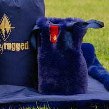 Load image into Gallery viewer, Pretty Rugged The Rowling Faux Fur Wine Tote - Marine