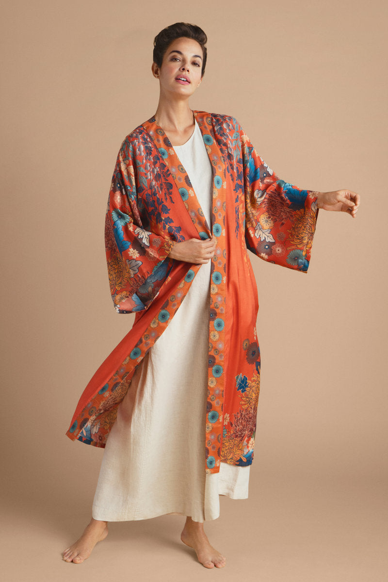 Powder Delicate Tropics Kimono Jacket - Sage