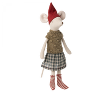 Load image into Gallery viewer, Maileg Christmas Mouse Girl - Medium