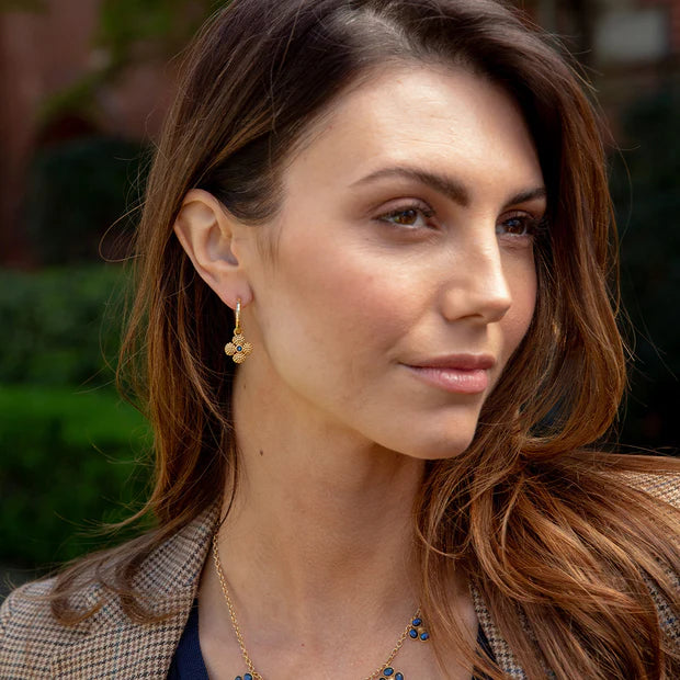 Capucine De Wulf Berry Clover Hoop Earrings - Blue Labradorite