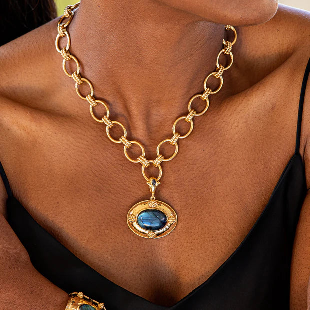 Capucine De Wulf Cleopatra Pendant - Blue Labradorite