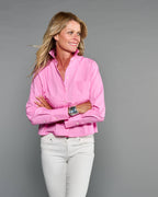Claridge + King - The Crop Shirt in Lipstick Pink: S