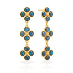 Capucine De Wulf Berry Clover Linear Earrings - Blue Labradorite