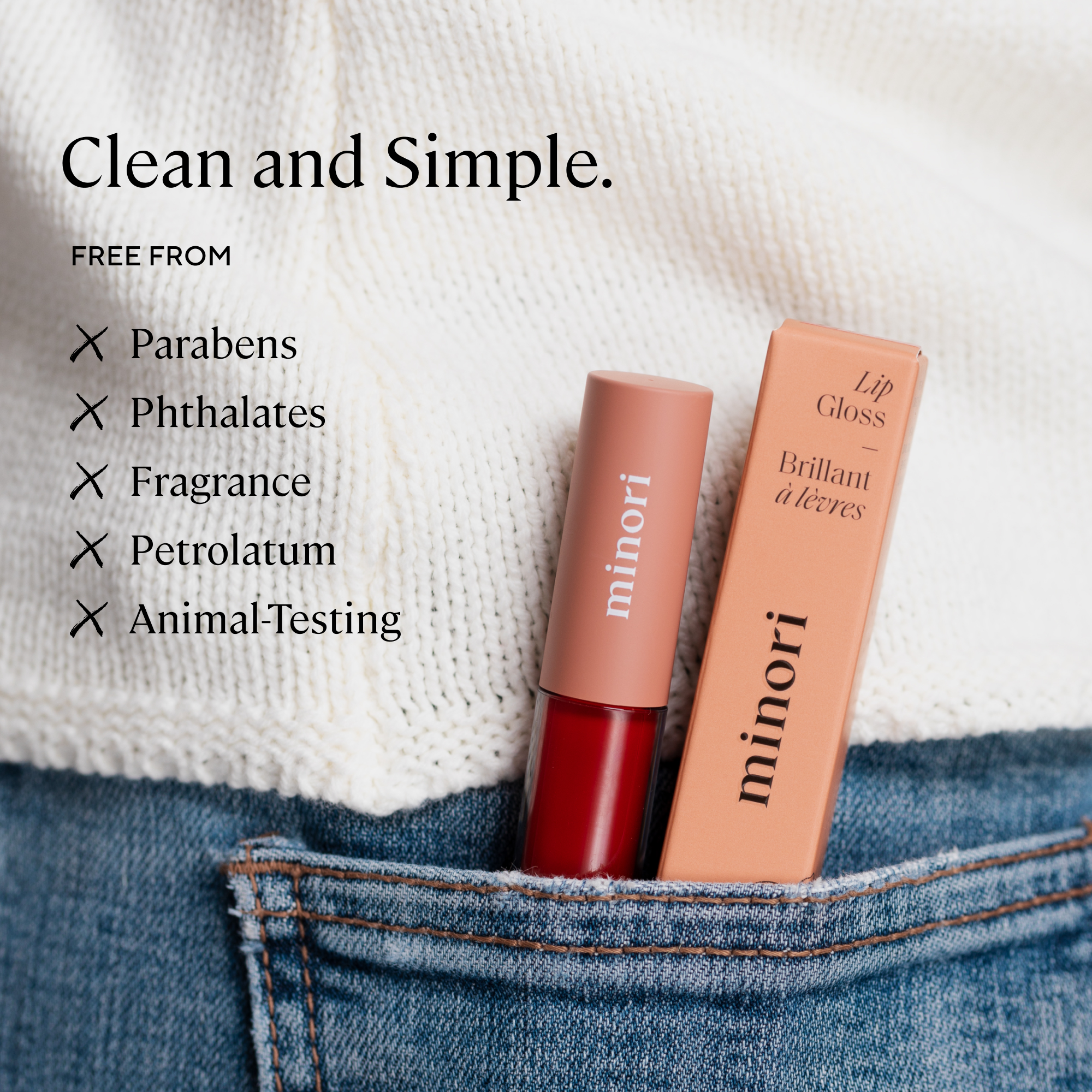 Minori - Lip Gloss — Poppy (Red + Vegan) New!