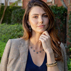 Capucine De Wulf Berry Clover Linear Earrings - Blue Labradorite