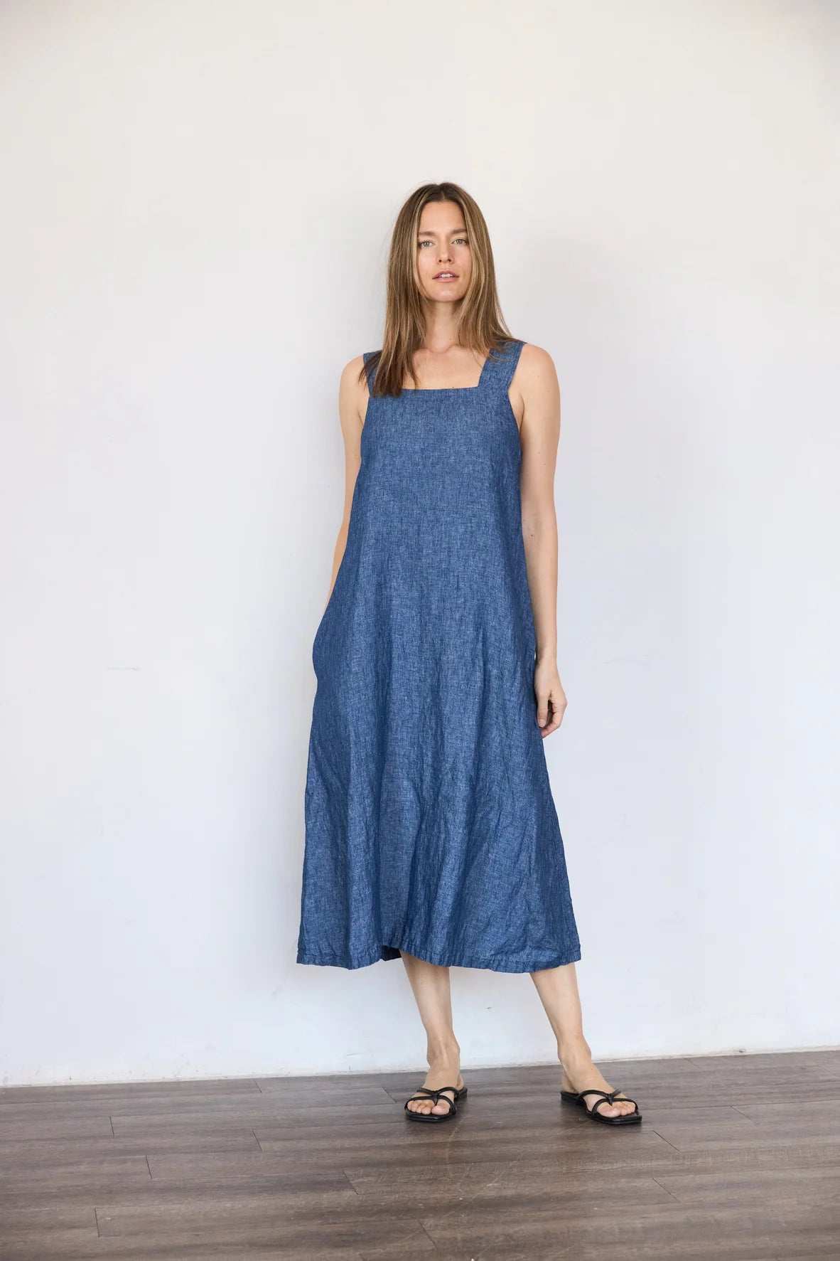 It Is Well L.A. Linen Strap Dress - Indigo - S It Is Well L.A. Linen Strap Dress - Indigo - S