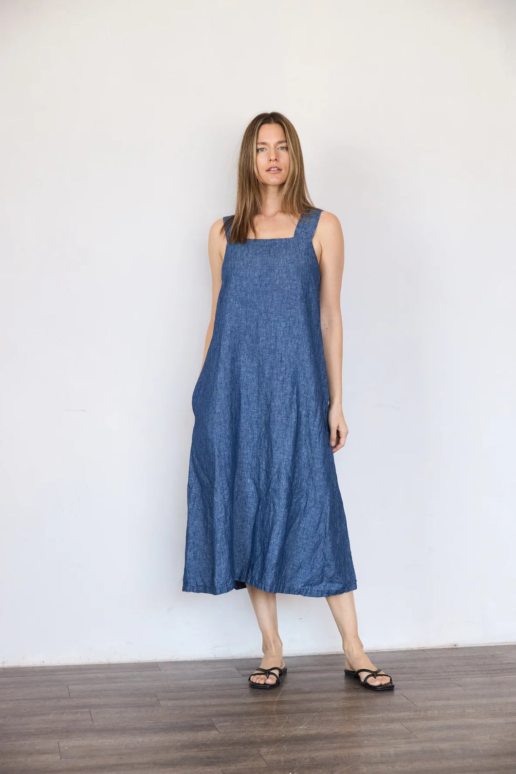 It Is Well L.A. Linen Strap Dress - Indigo