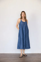 It Is Well L.A. Linen Tank Dress - Indigo