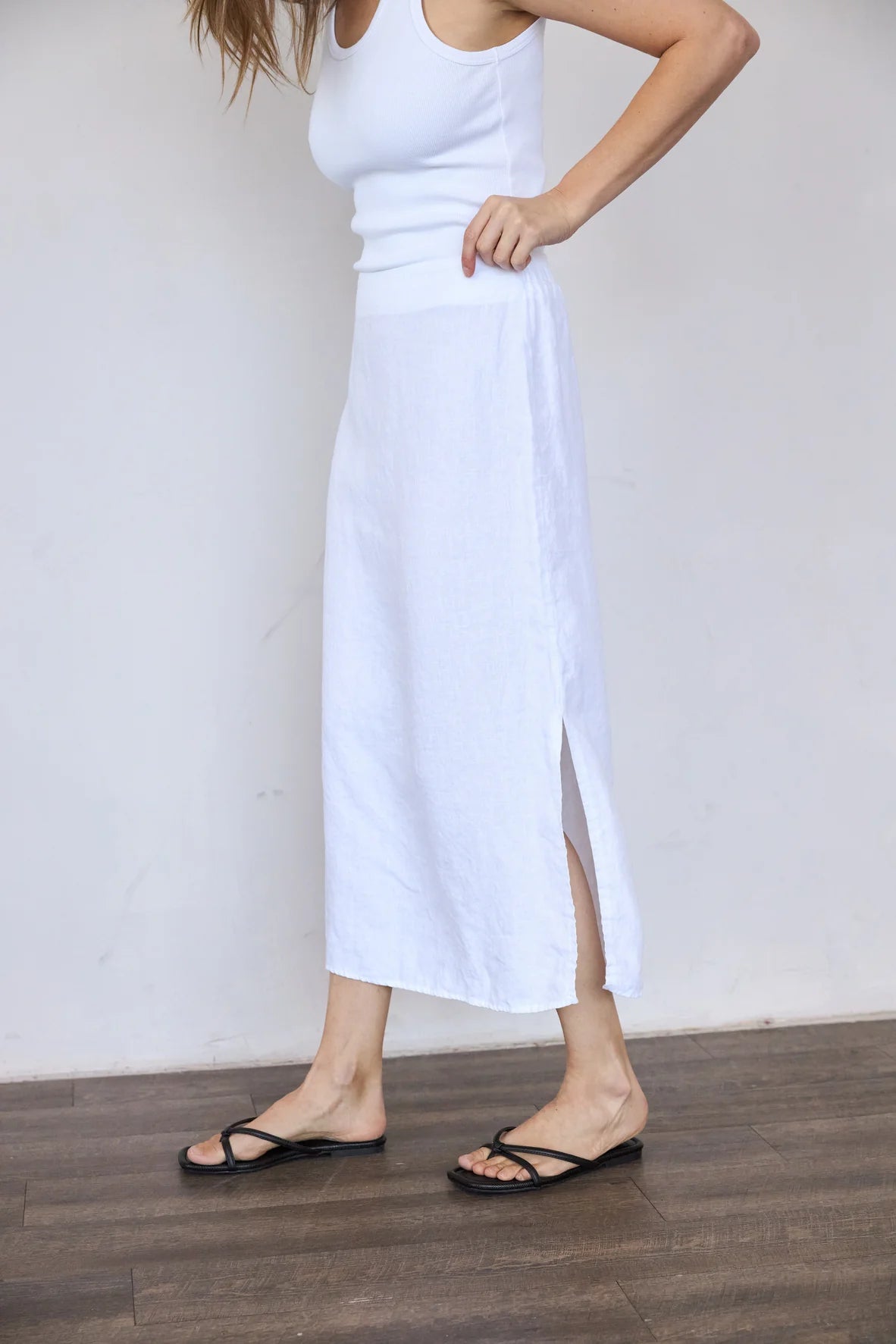 It Is Well L.A. Linen Slit Skirt - Black