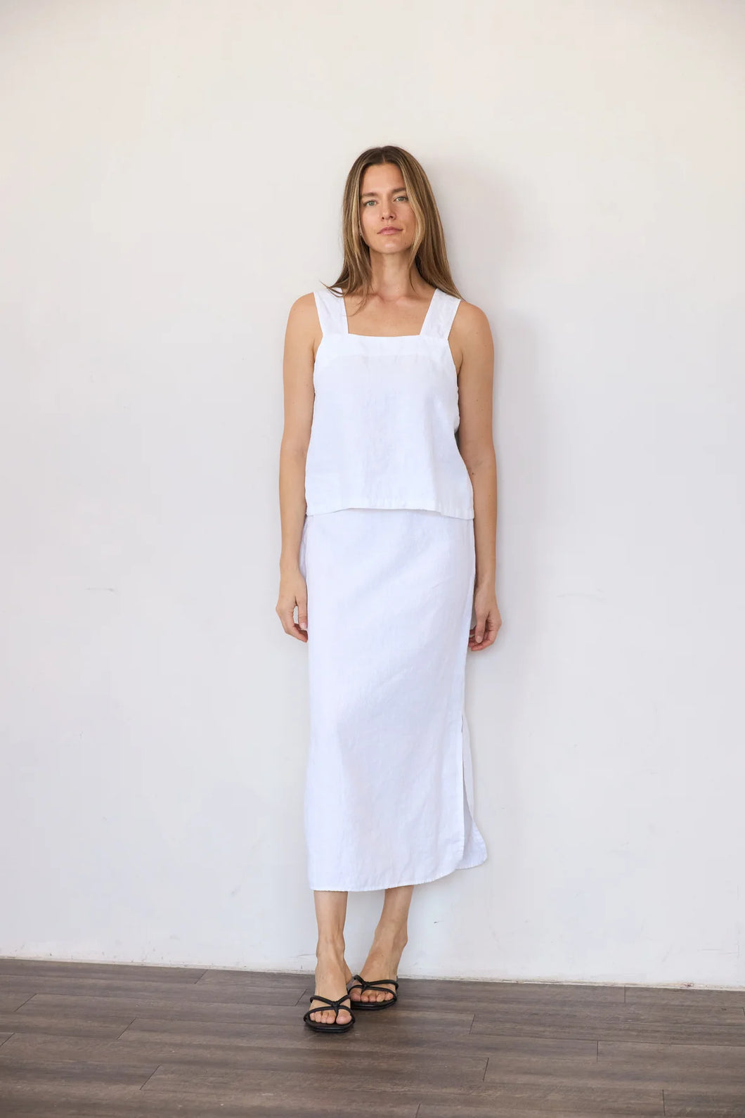 It Is Well L.A. Linen Strap Top - Salt