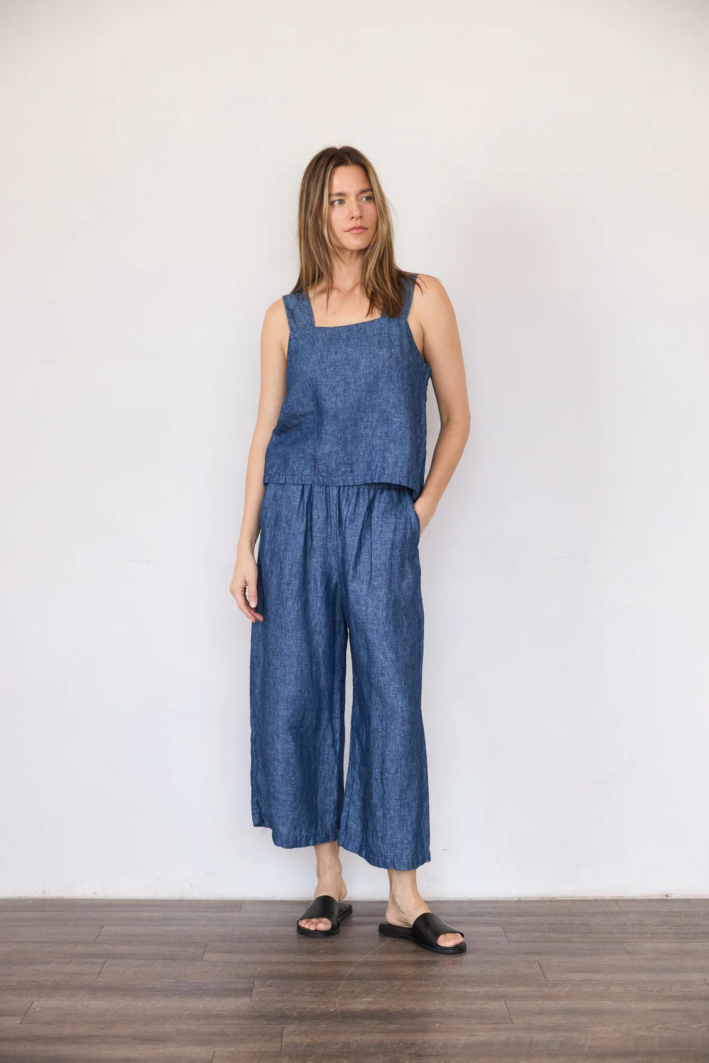 It Is Well L.A. Linen Strap Top - Salt