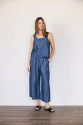 It Is Well L.A. Linen Strap Top - Indigo
