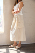 It Is Well L.A. Side Pocket Skirt with Liner - Natural