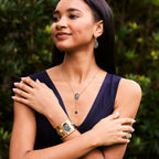 Capucine De Wulf Scarab Grande Cuff - Blue Labradorite/Black Agate