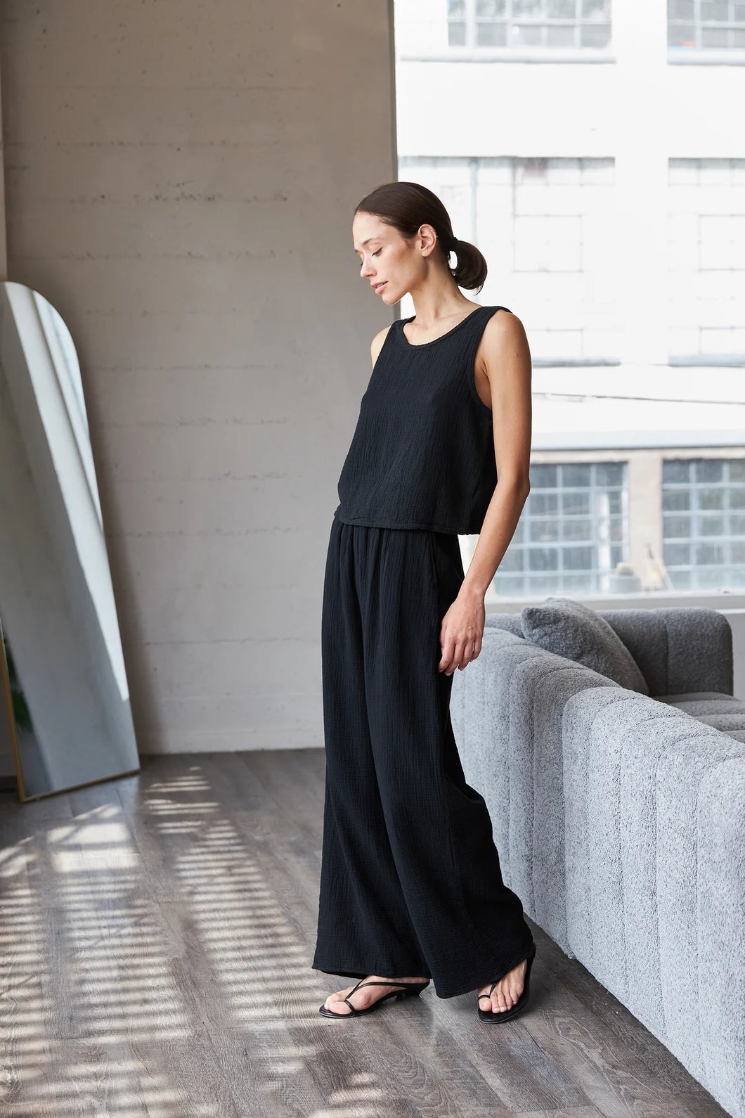 It Is Well L.A. Organic Reversible Gauze Tank - Black