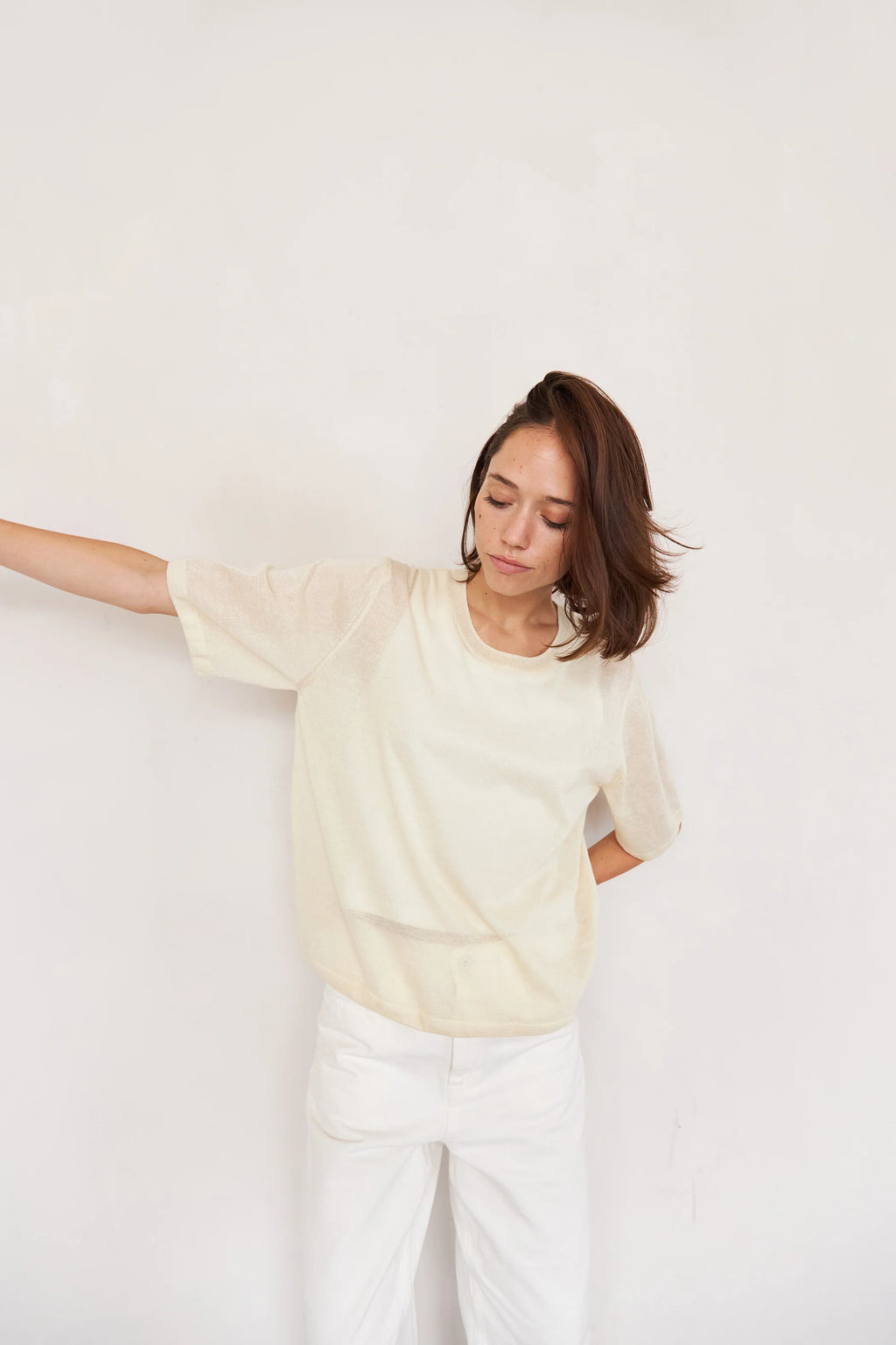 It Is Well L.A Lightweight Short Sleeve Sweater - Salt