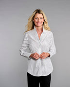 Claridge + King - The League in Black + White Stripe: M