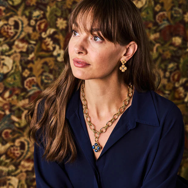 Capucine De Wulf Berry Clover Charm Pendant - Blue