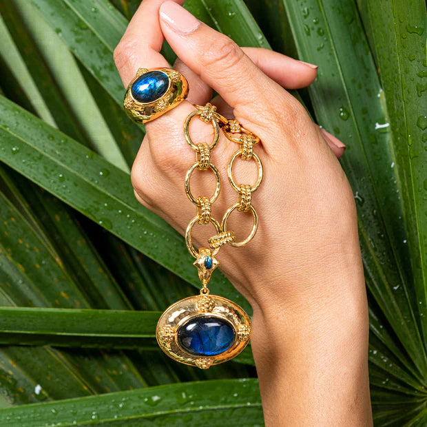 Capucine De Wulf Cleopatra Pendant - Blue Labradorite