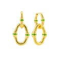 Capucine De Wulf Bangkok Bamboo Link Earrings - Gold/Green